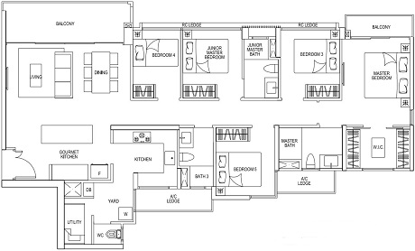 Bellewaters EC Return Unit Floor Plan