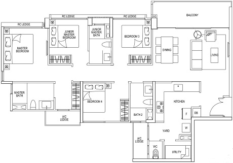 Bellewaters EC Floor Plan Return Unit