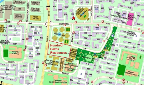 Hundred Palms Residences EC Location Map
