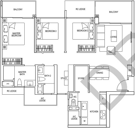 iNz Residences EC Cospace Floor Plan