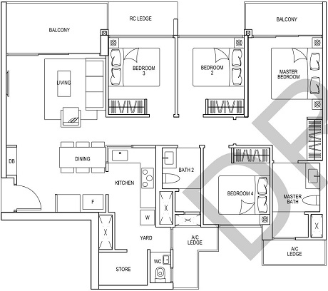 iNz Residence EC Floor Plan 4 Bedroom D3