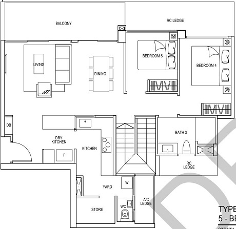 iNz Residence EC Floor Plan 5 Bedroom E2p UL